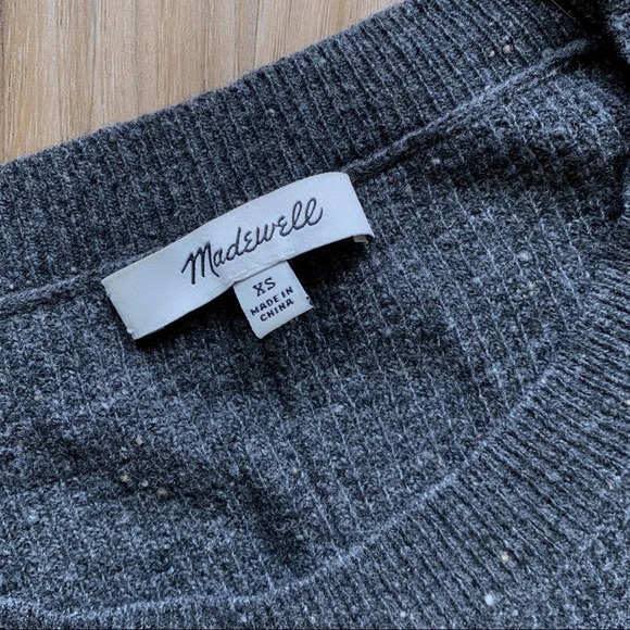 MADEWELL Gray Northroad Waffle Sweater Top Women’s Size XS - Picture 4 of 9